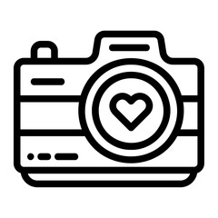 Icon Valentine day camera Illustration can be used for web app, etc