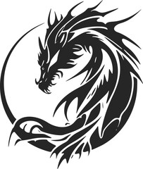 Unleash the power of your brand with a clean and minimalistic dragon head logo.