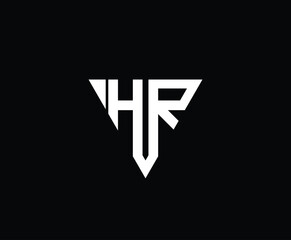 Simple Letter HR Triangle Shape Logo Design Template