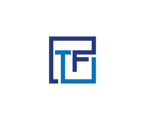 Simple Linked Letter TF Logo Design Template