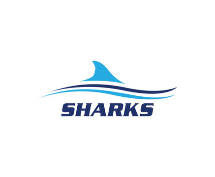 Simple Shark Fin Logo Design Template