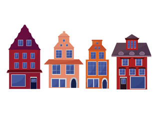 Set of the sweet houses isolated on a white background 