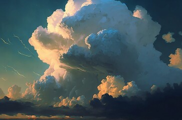 Dreamy Depths: A Cloudy Illustration
