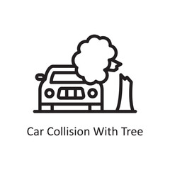 Car accident vector Outline Icon Design illustration. Car Accident Symbol on White background EPS 10 File