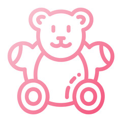 Icon Valentine day teddy bear Illustration can be used for web app, etc