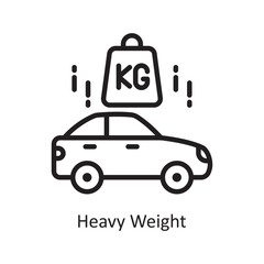 Heavy Weight vector Outline Icon Design illustration. Car Accident Symbol on White background EPS 10 File