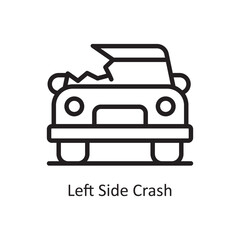 Side Crash vector Outline Icon Design illustration. Car Accident Symbol on White background EPS 10 File