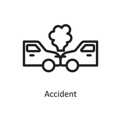 Accident vector Outline Icon Design illustration. Car Accident Symbol on White background EPS 10 File