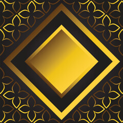 Abstract black background with golden floral ornament. Vector illustration for your design.