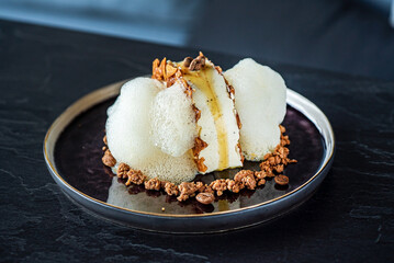 creative dessert in the restaurant