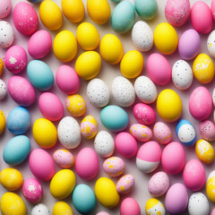 Colored Easter eggs. Generative Artificial Intelligence.