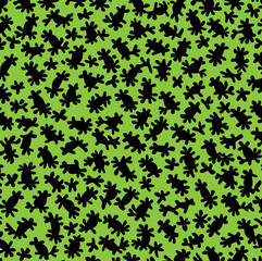 cute virus pattern in green background