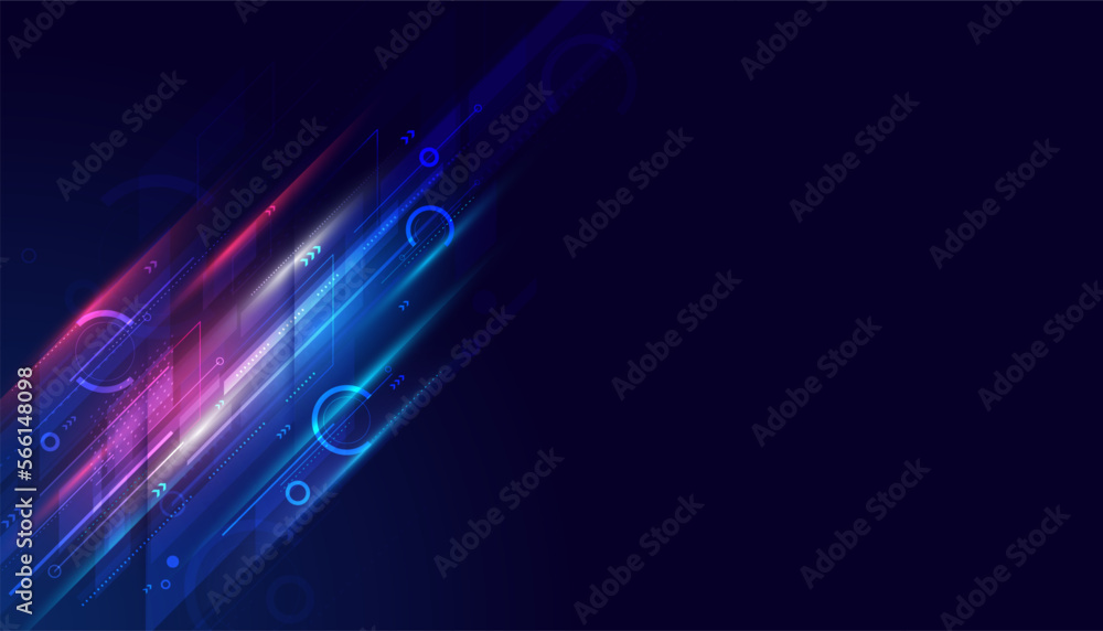 Poster modern abstract geometric overlapping. technology futuristic dynamic motion on blue background. move
