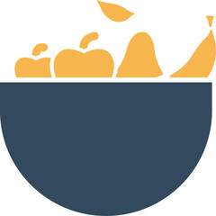 fruit basket Vector Icon
