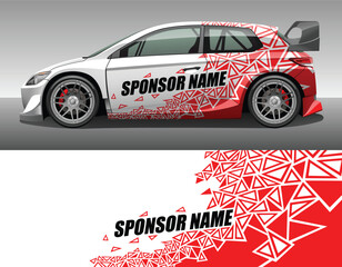 Car wrap vinyl racing decal ornament. Abstract geometric triangle sport background design print template. Vector illustration.