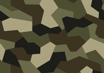 Geometric camouflage texture seamless pattern. Abstract modern military sport ornament for fabric and fashion textile print. Vector background.