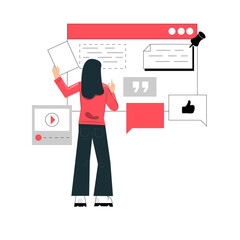 illustration of a person with a chart