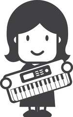 keyboard player illustration in minimal style