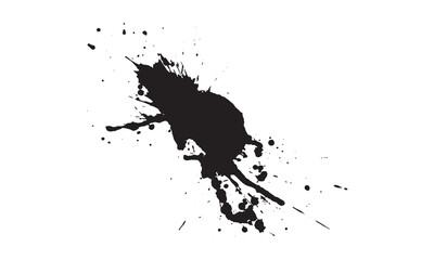 Abstract ink Black Splash Background black watercolor splash isolated on white