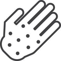 hand and virus illustration in minimal style