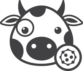 cow and virus illustration in minimal style