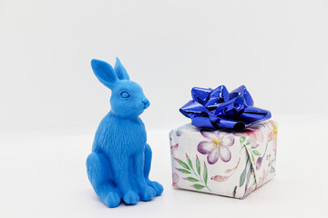 Beautiful blue rabbit toy and gift