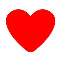 Red heart icon. Flat vector design