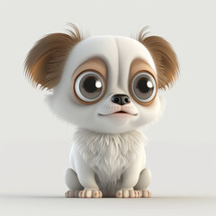 Obraz premium white cute puppy cartoon character