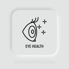 Ophthalmology: eye health flat icon. Eye surgery logo. Modern vector illustration.