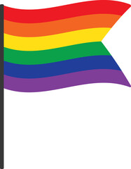 Rainbow colored flag flat icon. LGBTQI concept.