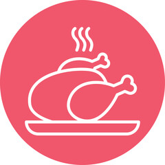 Chicken, Meat Vector Icon
