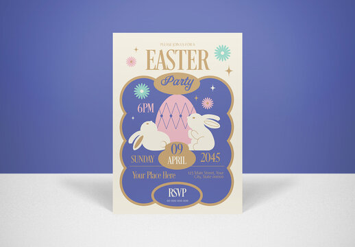 Purple Easter Party Invitation