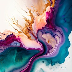 pattern of ombre alcohol ink abstract art, smooth colorful background, by generative AI