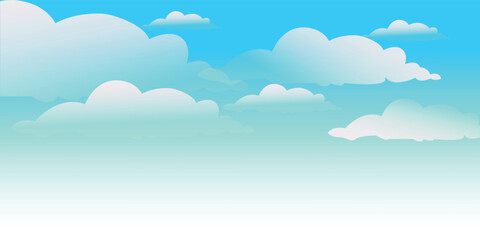 Blue sky with abstract cloud design illustration