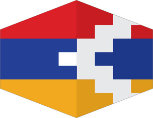 Nagorno Karabakh flag background with cloth texture.Nagorno Karabakh Flag vector illustration eps10.