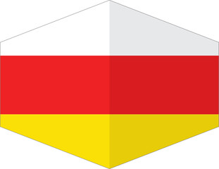 South Ossetia flag background with cloth texture.South Ossetia Flag vector illustration eps10.