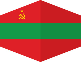 Transnistria flag background with cloth texture.Transnistria Flag vector illustration eps10.