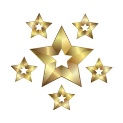 Obraz premium Luxury five angles star on dark background and Premium star button, option, chart and process button design. and premium dark level with gold color button, Vector illustration
