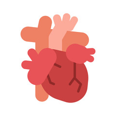 Realistic heart organ symbol colored medical heart logo