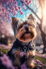 yorkshire terrier puppy made with generative ai