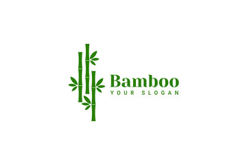 Green Bamboo Logo Design Template
