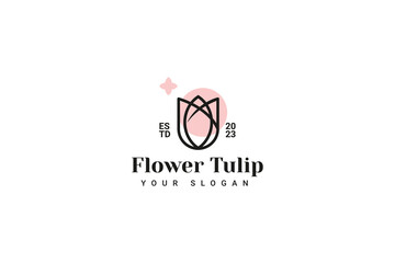 Lotus Flower Logo Abstract Beauty Spa Salon Cosmetics Brand Linear Style. Looped Leaves Logotype Design Vector Luxury Fashion Template.