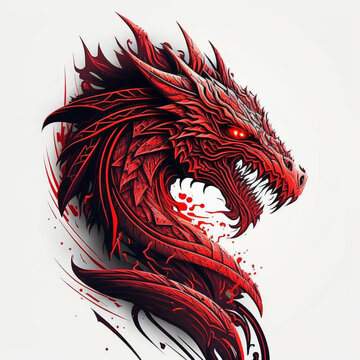 Dragon Logo or Tattoo Design. generative ai