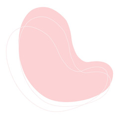 Abstract shape pink blob and line art.	
