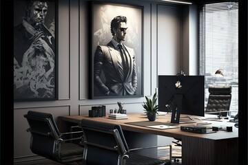 Showcasing successful male entrepreneurs in their modern offices. Created with Generative ai.