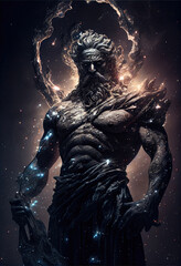 Fototapeta na wymiar He Primordial Darkness Embodying A Greek God Erebus. Generative AI