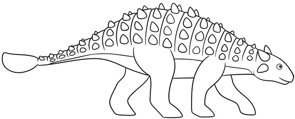 dinosaur cartoon outline illustration hand drawn