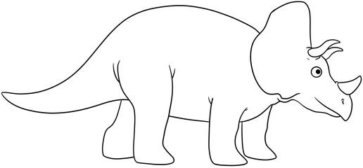 dinosaur cartoon outline illustration hand drawn