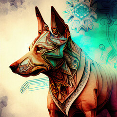 Paper Pencil Inca Fantasy Chinese Zodiac Dog Style A. Generative AI