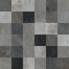Beautiful patchwork mixed of natural marbles or stones with decorations